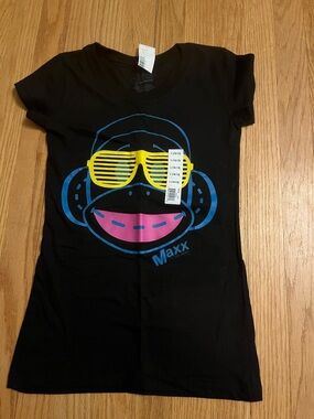 Maxx The Sock Monkey Black Short Sleeve Graphic Tee - L (10/12)